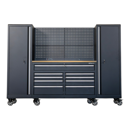 OCTOBER 100" Rolling Tool Chest Workstation with Bench Top & Side Cabinets