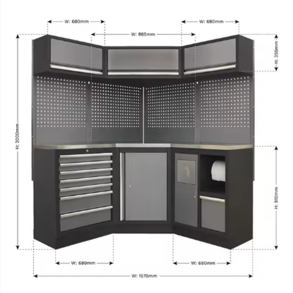 CornerPro Modular Garage Workstation Suite