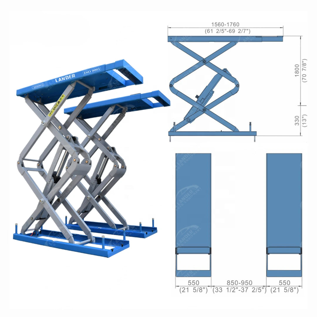 Lander ProLift S55 Low-Profile Scissor Lift — product view 2