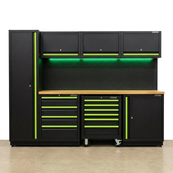 ApexForge Shadowline Pro Modular Garage Cabinet System — Studio Shot