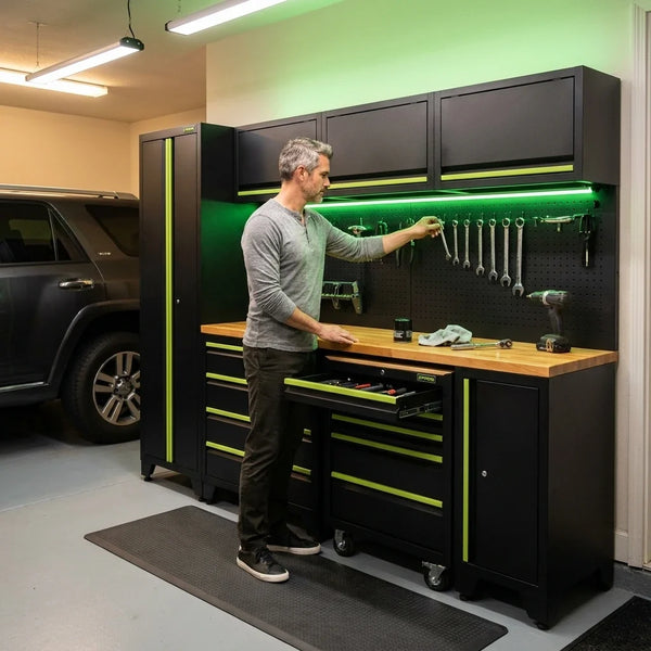 Garage Cabinet System Built for Heavy-Duty Organization, Powder-Coated Steel, 10-Year Warranty, 330cm Modular